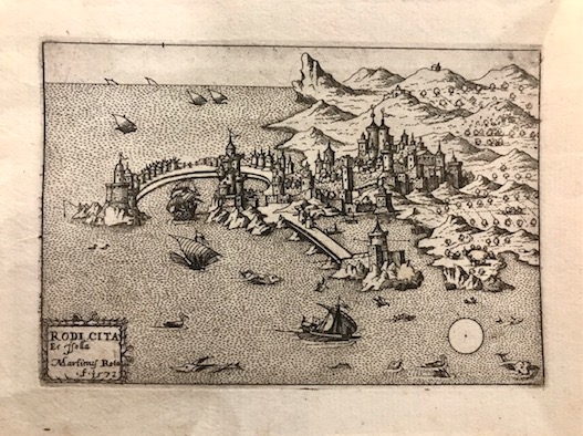 Valegio (o Valeggio o Valesio) Francesco Rodi cità  et Isola (Rhòdos) 1590 ca. Venezia